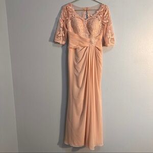 NWT JJ’s House Chiffon Embroidered Pearl Pink Dress
